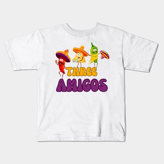 Three amigos Kids T-Shirt by smkworld